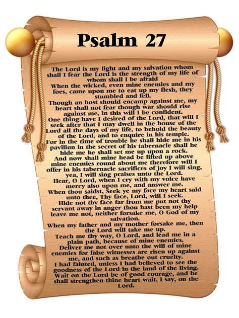 Psalm 27 Poster. Printable Psalm. Large Bible Scripture to | Etsy