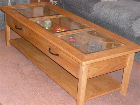 Oak and Glass Coffee Table / Display Case by JohnScripture on Etsy