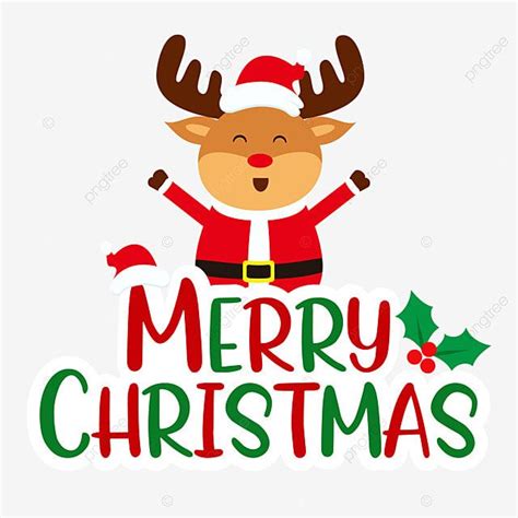 Christmas Reindeer Vector Art PNG, Merry Christmas And Reindeer ...