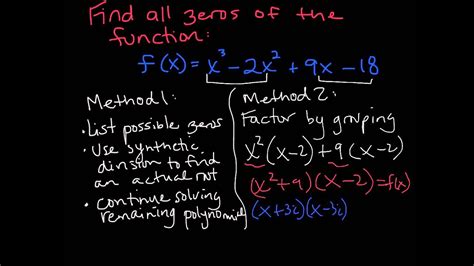 Finding imaginary zeros of a polynomial - YouTube