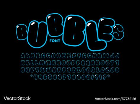 Bubble style font design alphabet letters numbers Vector Image