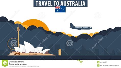 Travel To Australia. Travel and Tourism Banner Editorial Photography ...