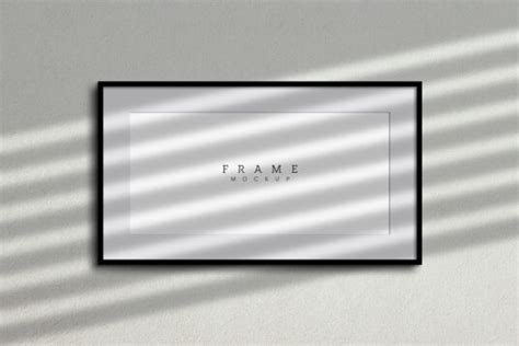 Black Picture Frame with Shadows Mockup - Mockup World