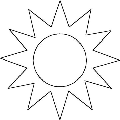 Sun Outline - 10 Free PDF Printables | Printablee | Sun coloring pages ...