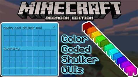 Color Coded Shulker Box GUIs - Minecraft Bedrock Edition - YouTube