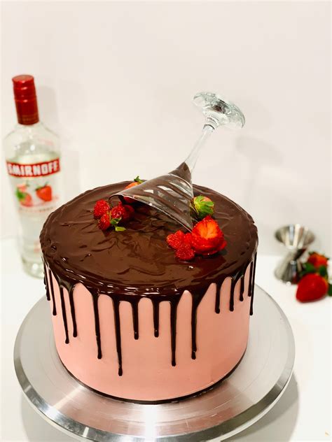 Chocolate Strawberry Martini Cake