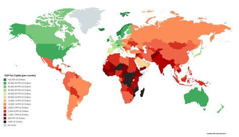 [OC] GDP per Capita (per country) : r/Map_Porn