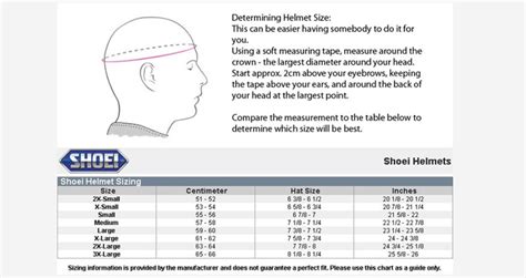 Helmet Sizing - Excite Motorsports