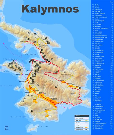 Kalymnos tourist attractions map