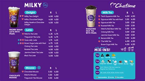 Chatime Menu – SURANGEL & SONS CO.