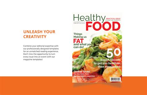 Healthy Food Magazine Cover Template in InDesign, Illustrator, Pages ...