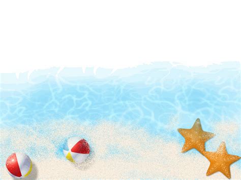 Beach Scenery Balls Water Background For PowerPoint - Holiday PPT Templates