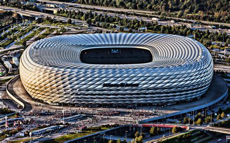 Download wallpapers Allianz Arena, German football stadium, exterior ...