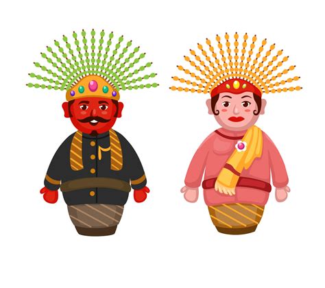 Ondel-ondel indonesian traditional art dance festival symbol cartoon ...