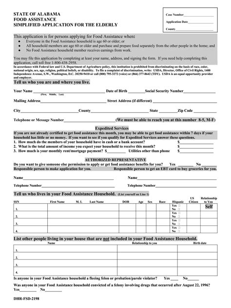 Alabama elderly food stamp application: Fill out & sign online | DocHub