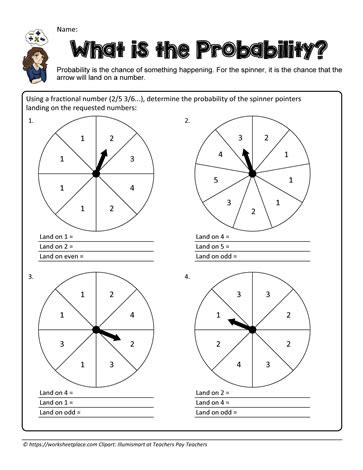 Probability Spinner 4 Worksheets