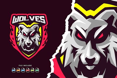 Wolves esports logo template - Design Template Place