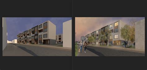 Architecture rendering before and after photoshop I did for school : r ...