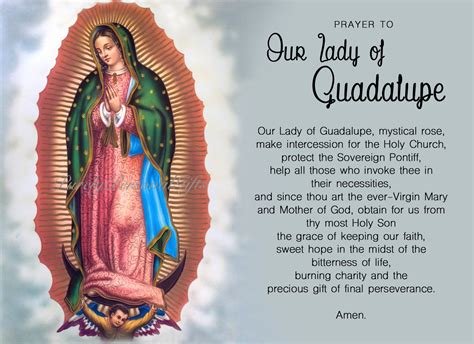 Our Lady Of Guadalupe Prayer Card | ubicaciondepersonas.cdmx.gob.mx