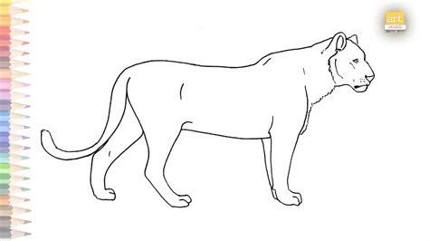 Lioness outline drawing easy 02 | How to draw A Lioness step by step ...