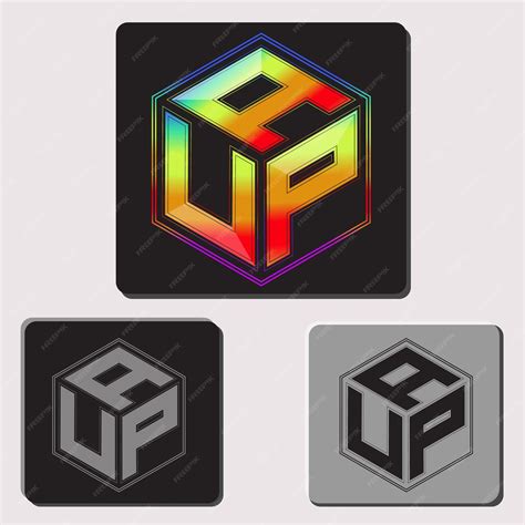 Premium Vector | Initial letters aup polygon logo design vector image