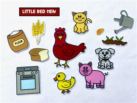 Little Red Hen Felt Story Fable Folk Tale Activity Speech - Etsy