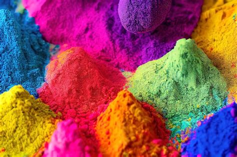 Premium Photo | A colorful display of holi powder is shown in this image.