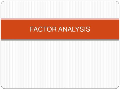 Factor analysis