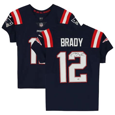 Tom Brady Autographed New England Patriots Nike Elite Jersey - Blue ...