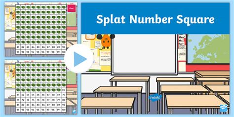 100 Square PowerPoint - 100 Number Splat Squares Year 1