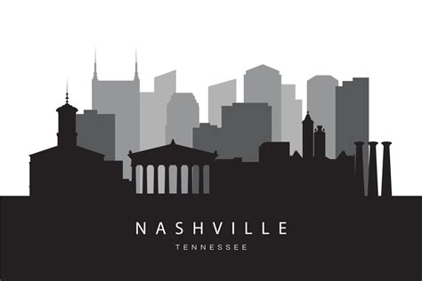 Free Vector | Flat design nashville skyline silhouette