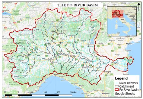 The Po River basin and its catchment. | Download Scientific Diagram