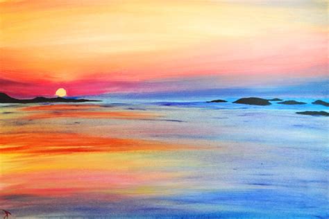 Sunset Painting Watercolor at PaintingValley.com | Explore collection ...