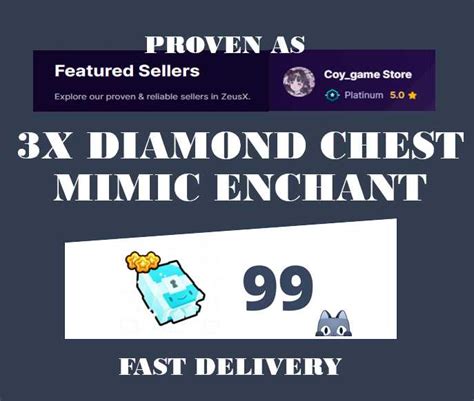 Pet simulator 99 PS 99 3X Diamond Chest Mimic Enchant Fast Delivery