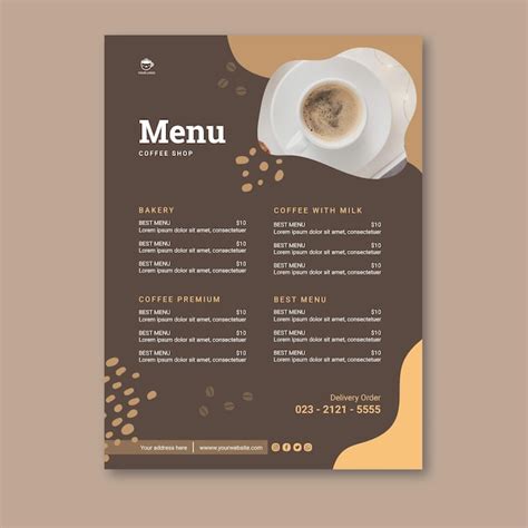 Free Vector | Coffee shop vertical menu template