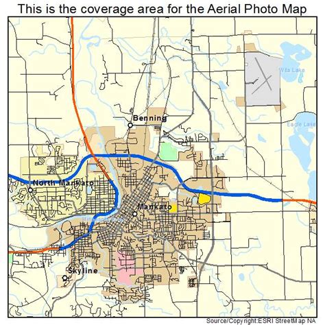 Aerial Photography Map of Mankato, MN Minnesota