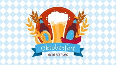 Personalize this Pattern Flat Oktoberfest Beer Festival Zoom Background ...