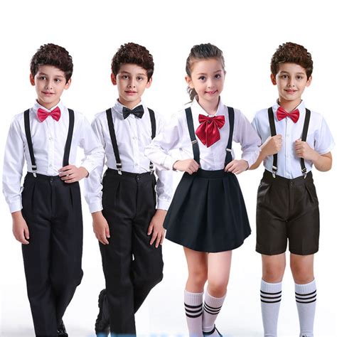 Kids Choir Speech Concert Overalls Set Children School Uniform Stage ...