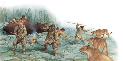 Paleolithic People Hunting