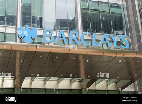 BARCLAYS logo and brand name on Barclays building London England UK ...