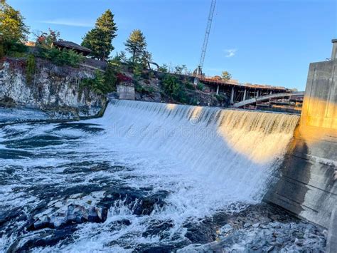 Spokane Falls stock image. Image of scene, flowing, motion - 235997089