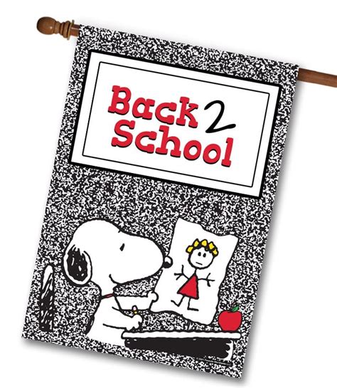 Buy: PEANUTS® Back 2 School Composition Snoopy – House Flag Flagology.com