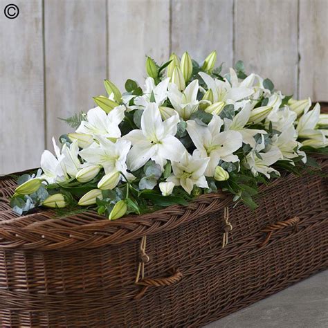 Lily Casket Spray – White Large – Sweeneys Florist