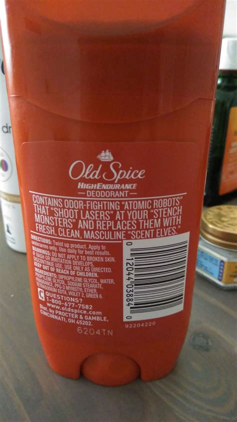 I've been using Old Spice for years and noticed this only yesterday ...