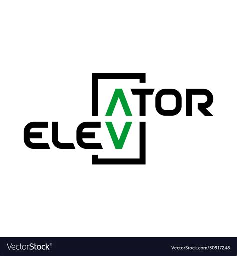 Elevator text logo stylized word Royalty Free Vector Image