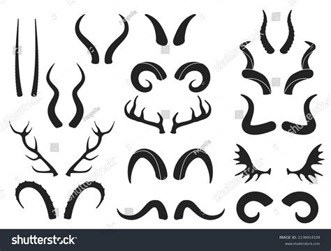 Animal Horns Silhouettes Antelope Ram Goat Stock Vector (Royalty Free ...