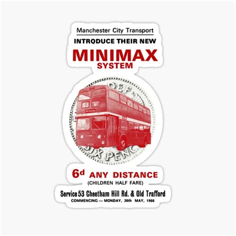 "1960s MANCHESTER BUS TIMETABLE" Sticker for Sale by ThrowbackAds ...