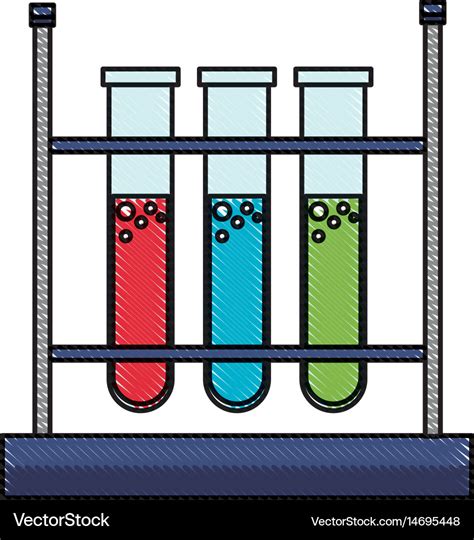 Drawing test tube rack laboratory chemistry Vector Image