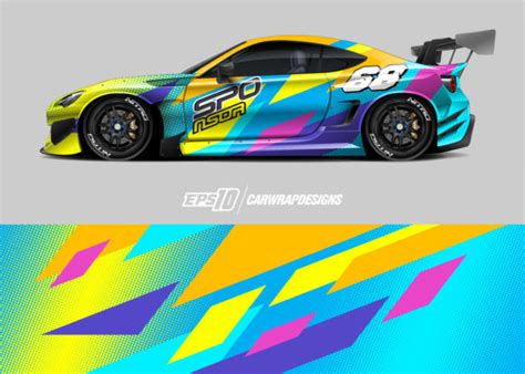 Sport Car Vector with Wrap Decal Design Graphic by Blackwrapz ...