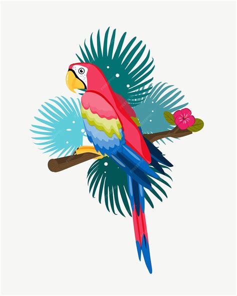 Premium Vector | Parrot ara exotical bird collection